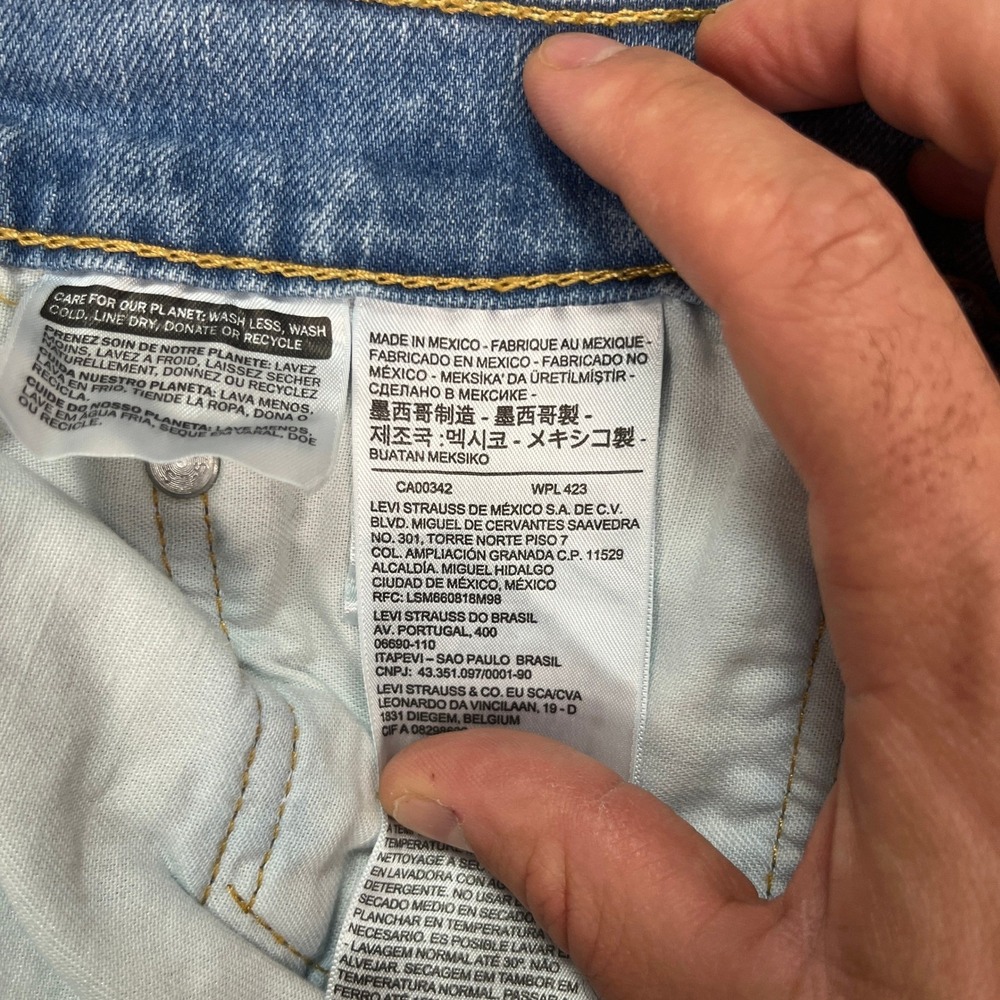 Levi Strauss 505 Jeans Mens W36 L34 Light Wash Straight Fit Denim Pants - Picture 10 of 14